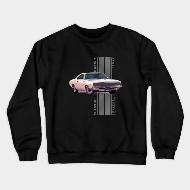 Charger RT 426 Hemi Classic American Muscle Cars Vintage Crewneck Sweatshirt by Jose Luiz Filho